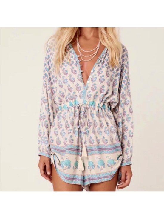 Spell Pants - Spell Bohemian Royale Playsuit in Dusk